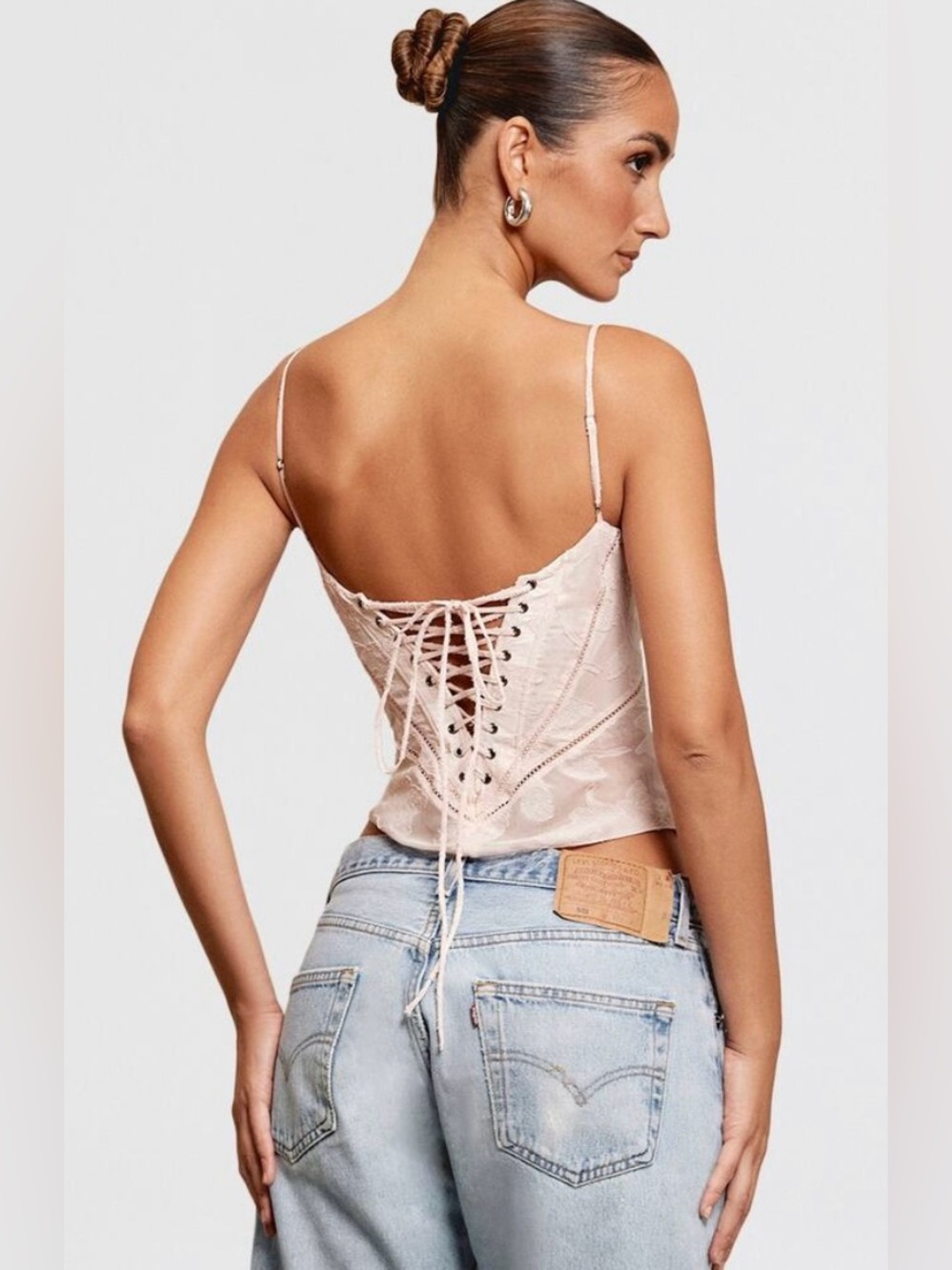 House of CB London Lisette Pink Floral Lace Corset Top - Picture 2 of 7